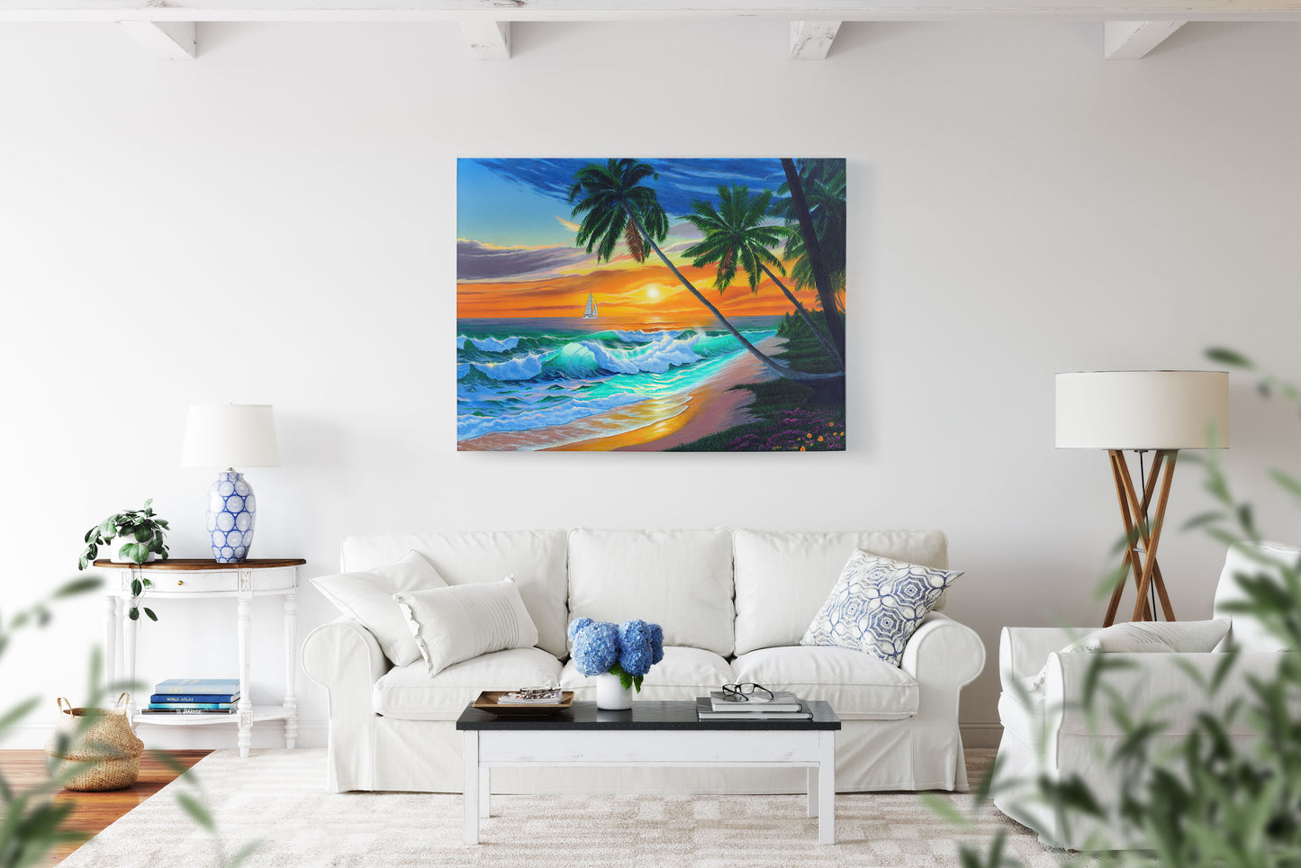 Beach Tropical Painting Art Print- "Emerald Seas" by Million Dollar J