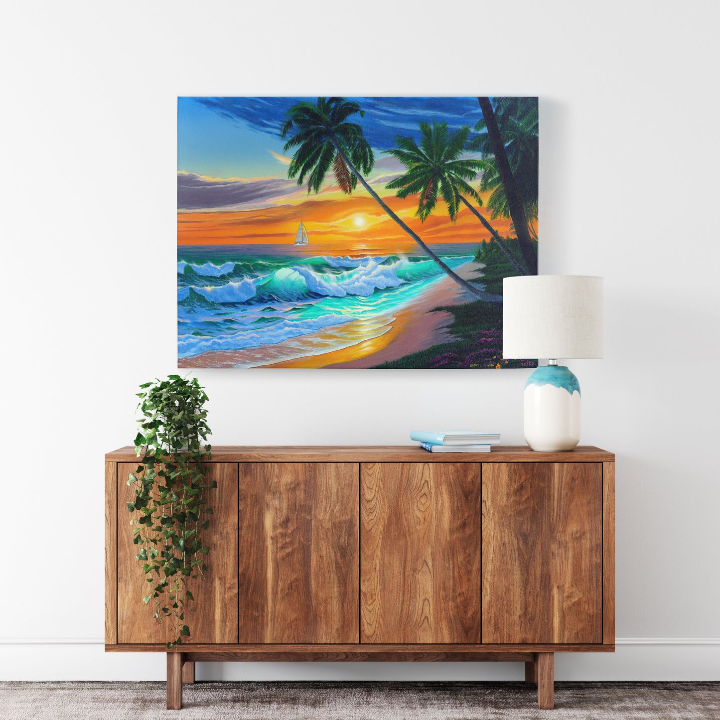Beach Tropical Painting Art Print- "Emerald Seas" by Million Dollar J