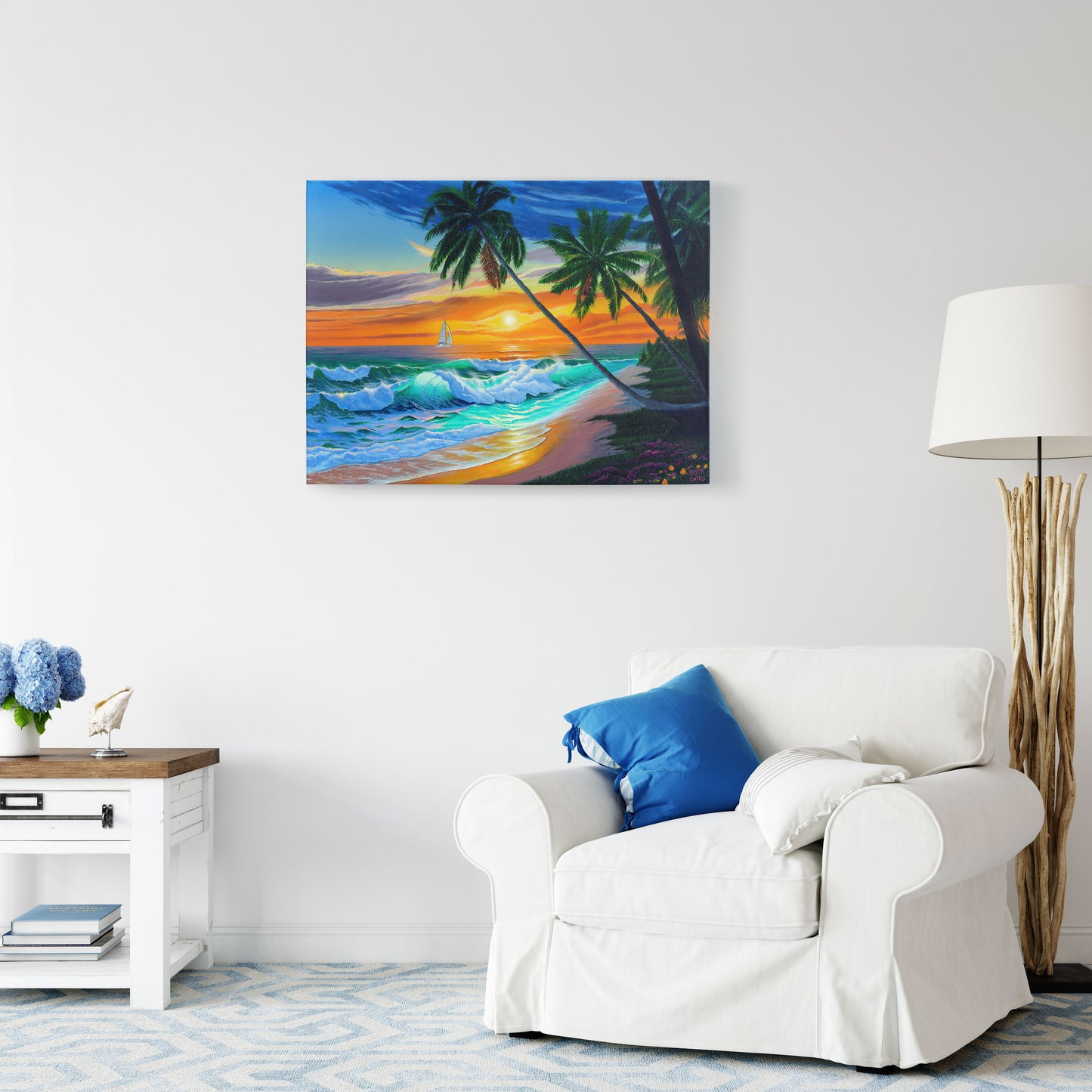 Beach Tropical Painting Art Print- "Emerald Seas" by Million Dollar J