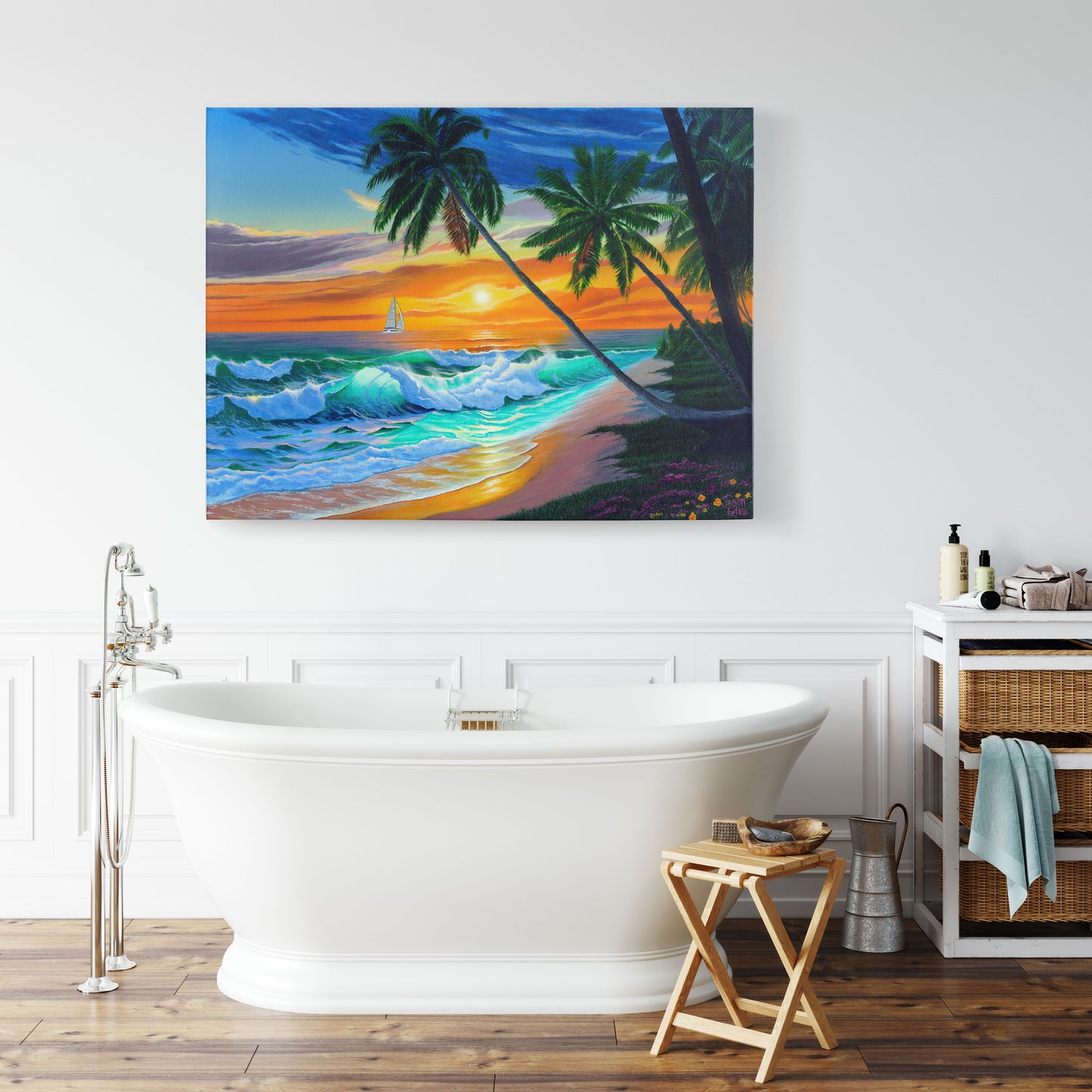 Beach Tropical Painting Art Print- "Emerald Seas" by Million Dollar J