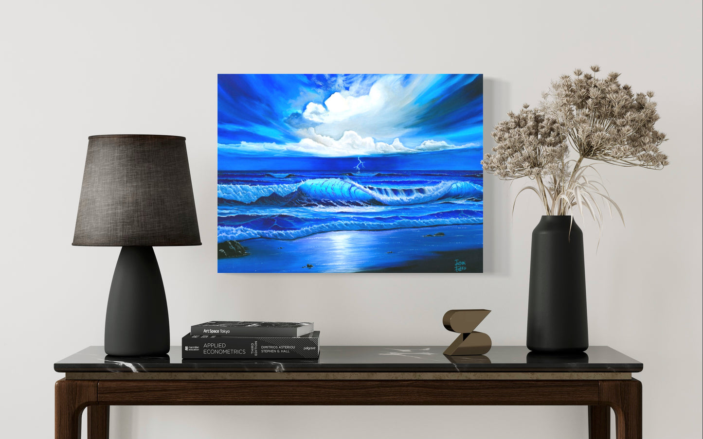 Beach Painting Ocean Art - "Blue Thunder" by Million Dollar J