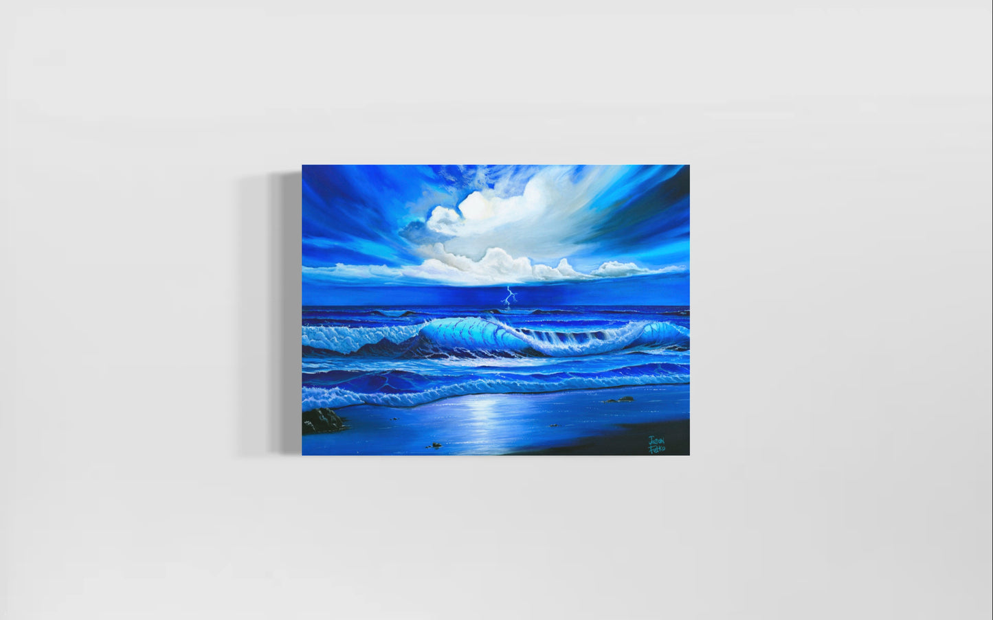 Beach Painting Ocean Art - "Blue Thunder" by Million Dollar J
