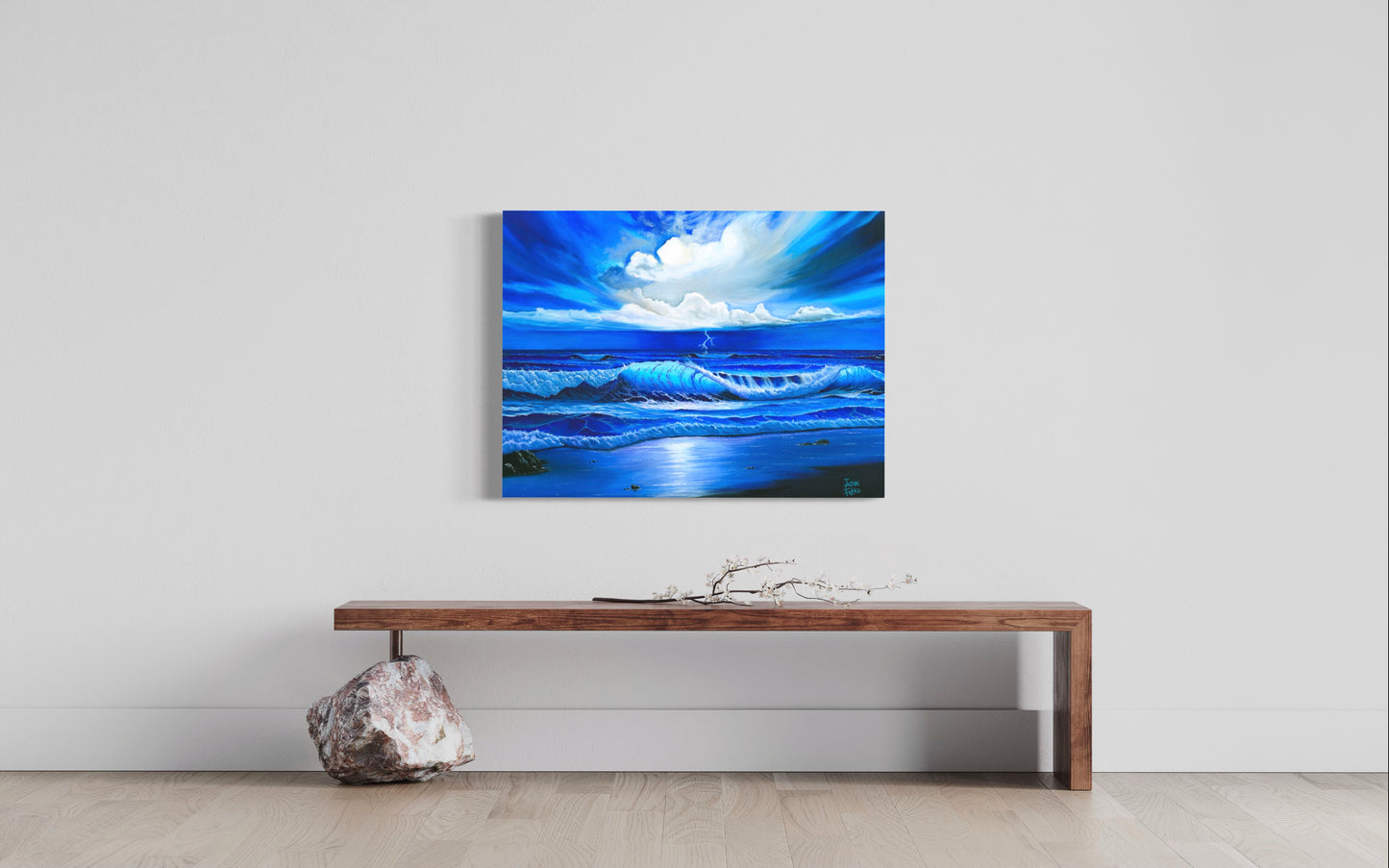 Beach Painting Ocean Art - "Blue Thunder" by Million Dollar J