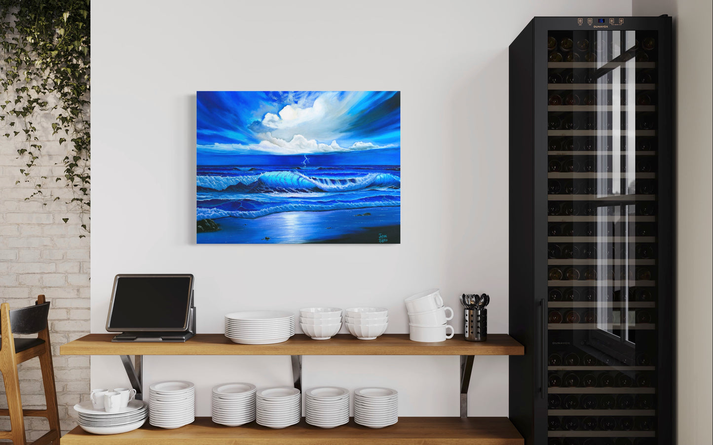 Beach Painting Ocean Art - "Blue Thunder" by Million Dollar J
