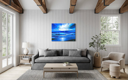 Beach Painting Ocean Art - "Blue Thunder" by Million Dollar J