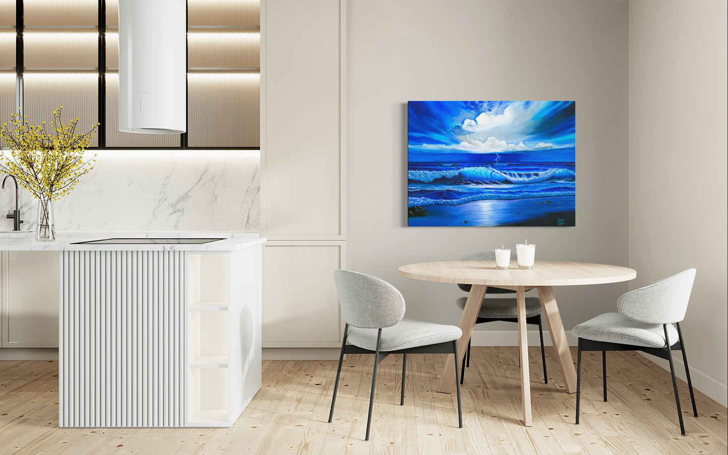 Beach Painting Ocean Art - "Blue Thunder" by Million Dollar J