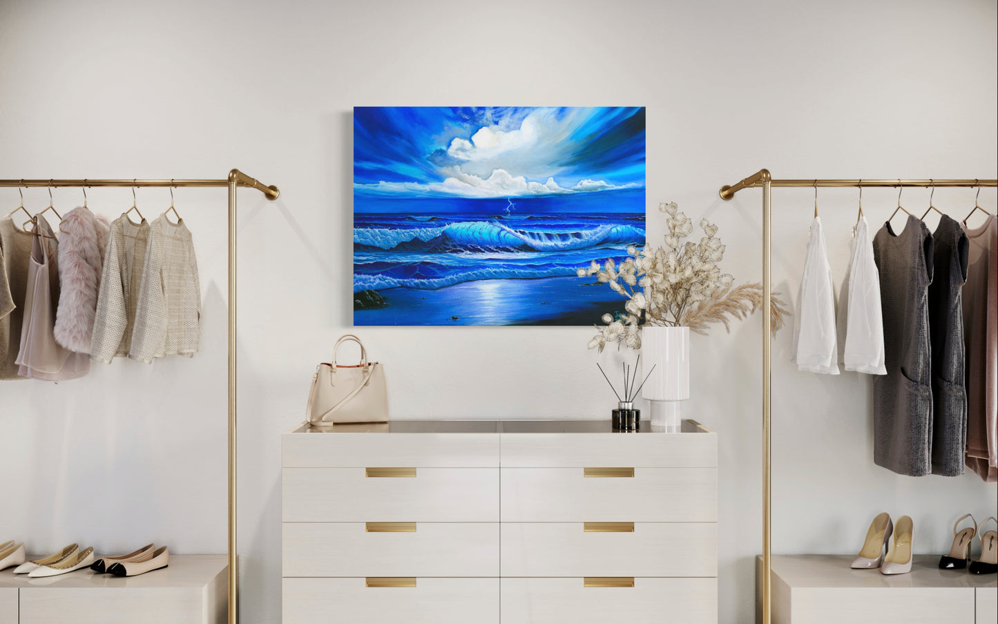 Beach Painting Ocean Art - "Blue Thunder" by Million Dollar J