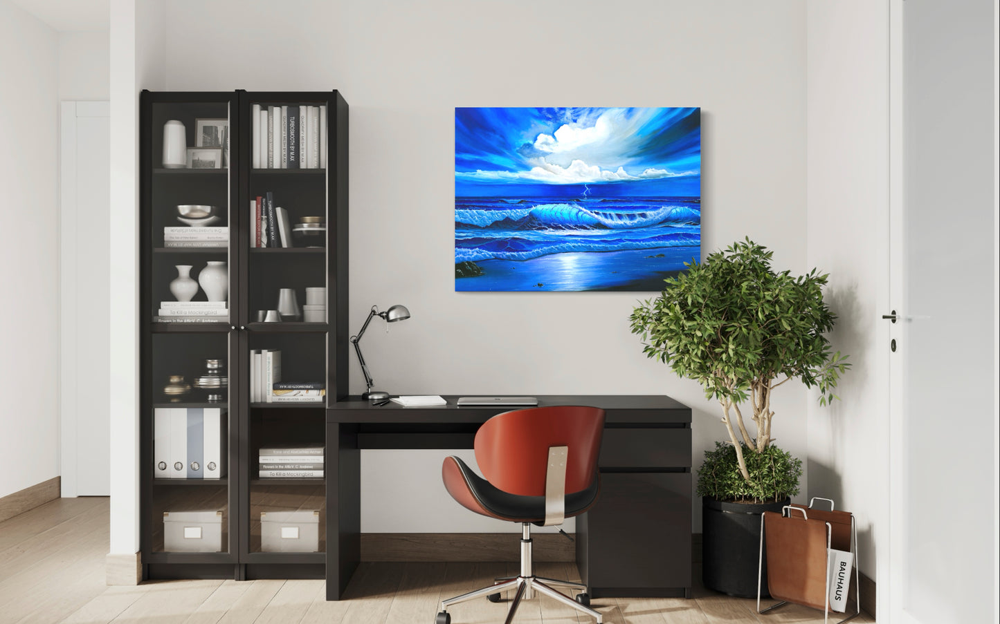 Beach Painting Ocean Art - "Blue Thunder" by Million Dollar J