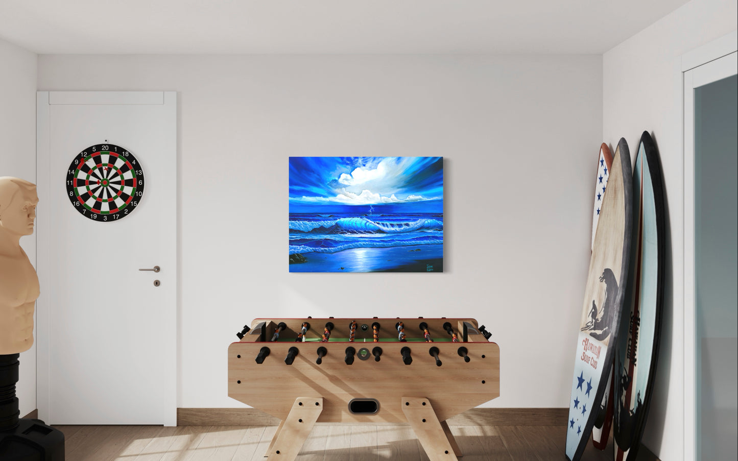 Beach Painting Ocean Art - "Blue Thunder" by Million Dollar J