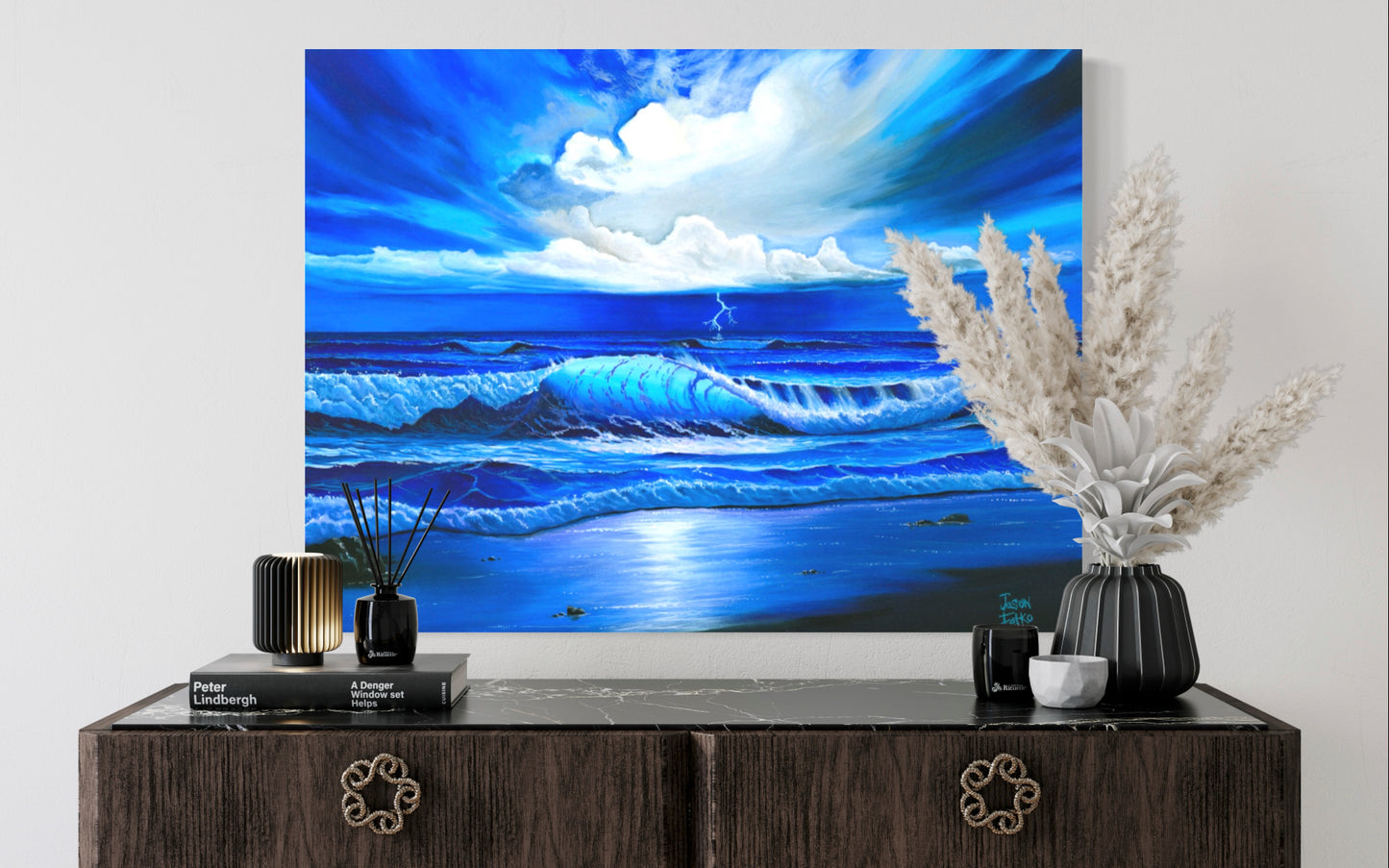Beach Painting Ocean Art - "Blue Thunder" by Million Dollar J