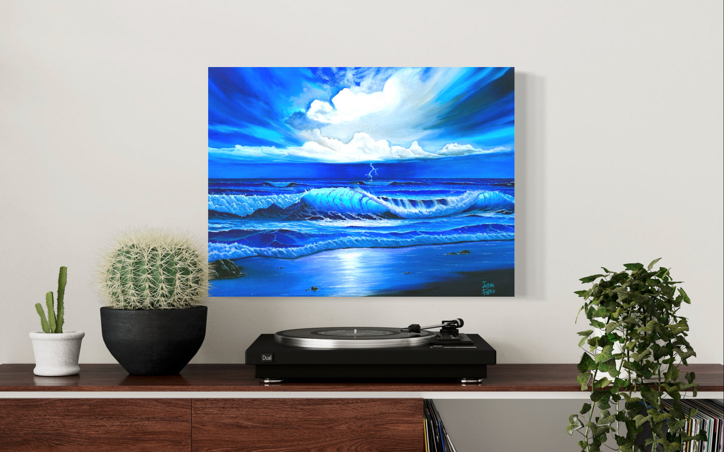 Beach Painting Ocean Art - "Blue Thunder" by Million Dollar J