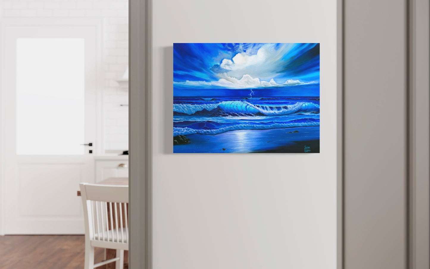 Beach Painting Ocean Art - "Blue Thunder" by Million Dollar J