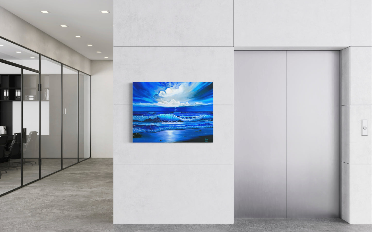 Beach Painting Ocean Art - "Blue Thunder" by Million Dollar J