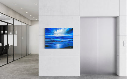Beach Painting Ocean Art - "Blue Thunder" by Million Dollar J